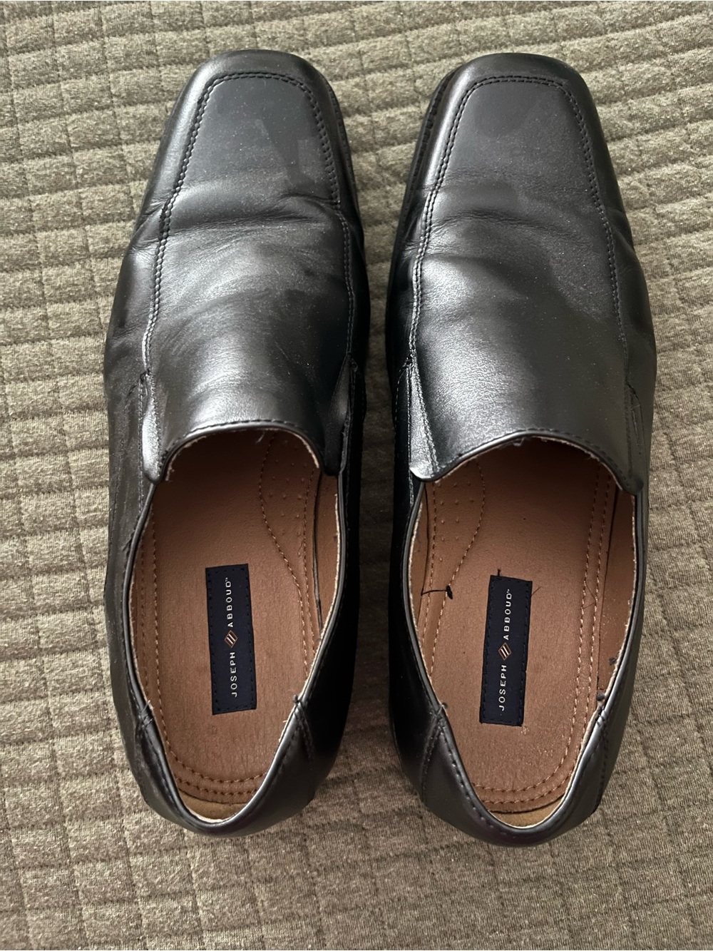 Joseph Abboud Black Leather Slip-On Loafers
